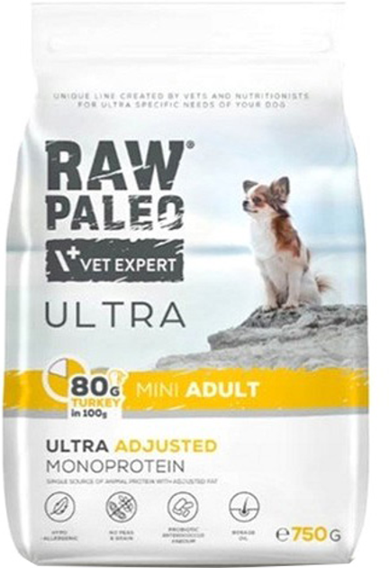 Сухий корм для собак Raw Paleo Ultra монопротеїновий з індичкою 750 г (5902414210943) - зображення 1