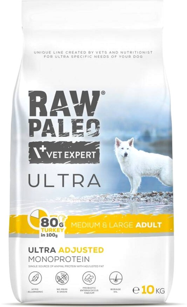 Karma sucha dla psów Raw Paleo Ultra monoproteinowa z indykiem 10 kg (5902414211001) - obraz 1