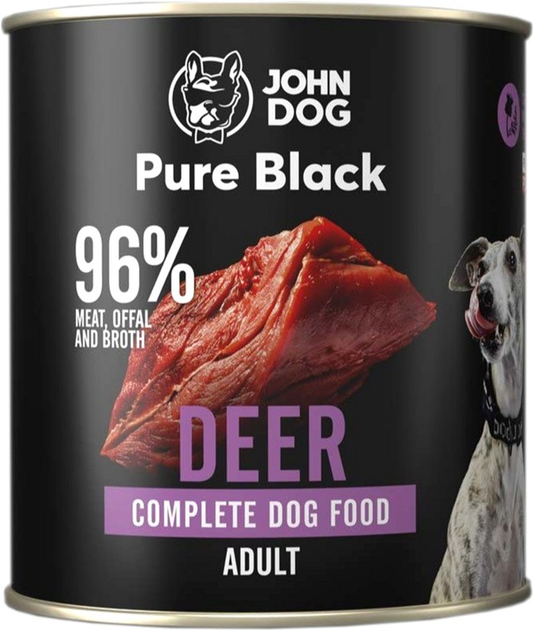 Вологий корм для собак John Dog Pure Black з олениною 800 г (5903769003914) - зображення 1