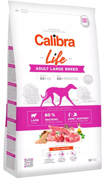 Sucha karma dla psa Calibra Life Adult Large Breed Lamb 12 kg (8594062086666) - obraz 1