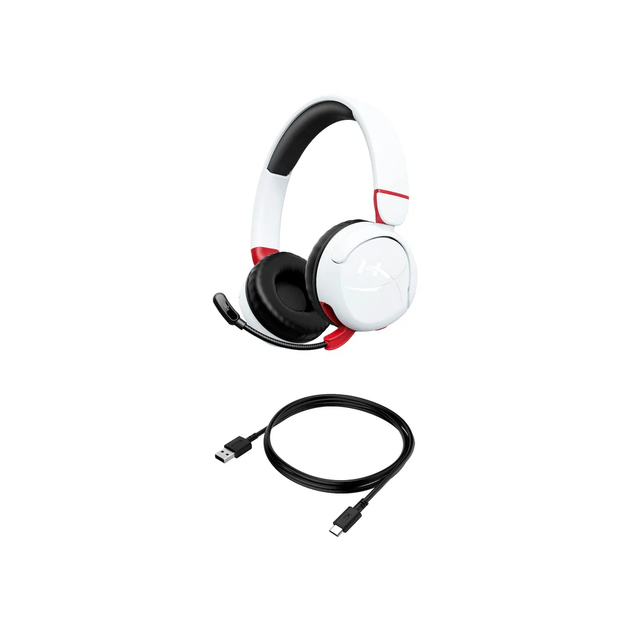 Гарнітура HyperX ігрова Cloud Mini, mini-jack/BT, 1.2м, білий-червоний (7G8F2AA) - изображение 6