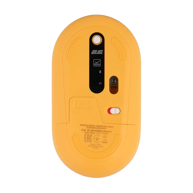 Миша 2E MF300 FLORA:POPPY Silent WL BT, жовтий (2E-MF300WFLORAYW) - изображение 2