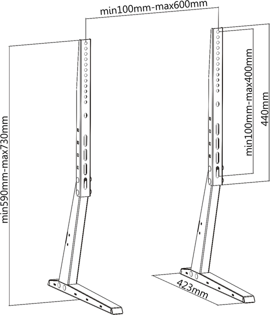 Stojak pod telewizor / monitor Purelink PM-TVS-02 PureMounts TV Standfuss Black (4251364706558) - obraz 3