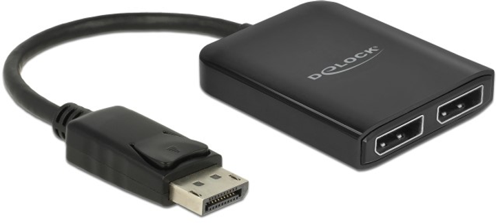 Hub Delock 1 x DisplayPort 1.4 to 2 x DisplayPort MST (4043619877683) - obraz 1