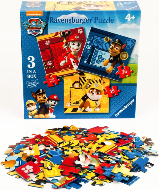Набір пазлів Ravensburger 3 в 1 Щенячий патруль 25/36/49 елементів (07057_2) - зображення 5