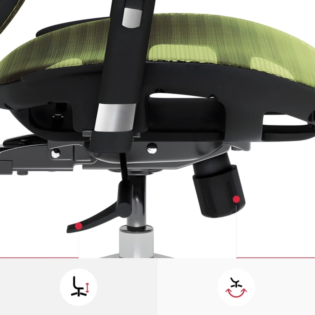 Крісло офісне ергономічне Diablo Chairs V-Basic Black-Green (5904405577226) - зображення 8