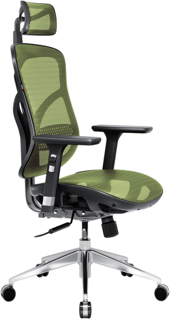 Fotel biurowy ergonomiczny Diablo Chairs V-Basic Black-Green (5904405577226) - obraz 1