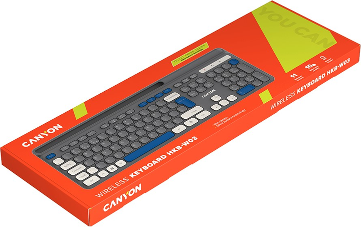 Клавіатура бездротова Canyon HKB-W03 Wireless Grey (CNS-HKBW03DG) - зображення 7