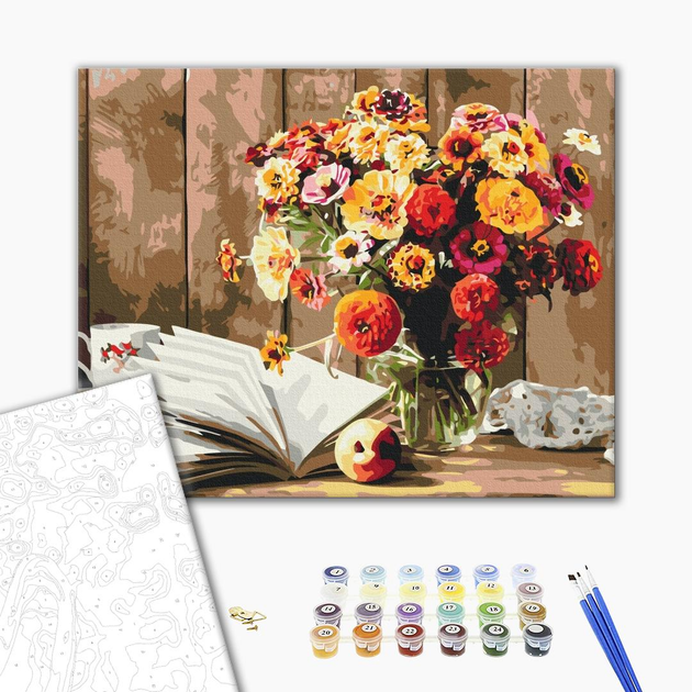 Картина по номерам Brushme Книжный натюрморт BS52766 40х50см - Фото 1 Картина по номерам Brushme Книжный натюрморт BS52766 40х50см - изображение 1