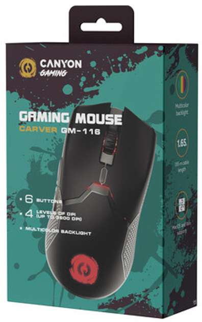 Mysz Canyon Carver GM-116 Gaming USB Black (CND-SGM116) - obraz 7
