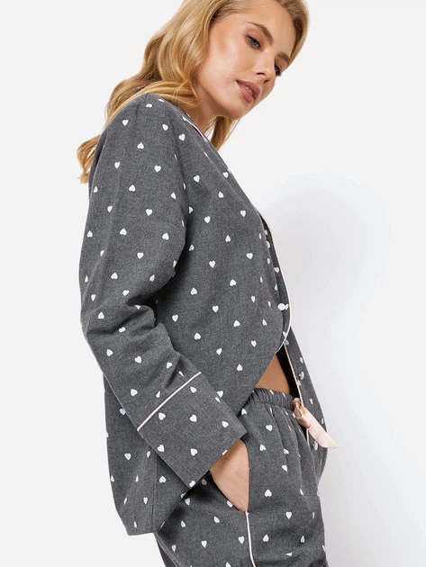 Piżama (koszula + spodnie) Aruelle Joy pajama long S Szara (5905616143231) - obraz 4