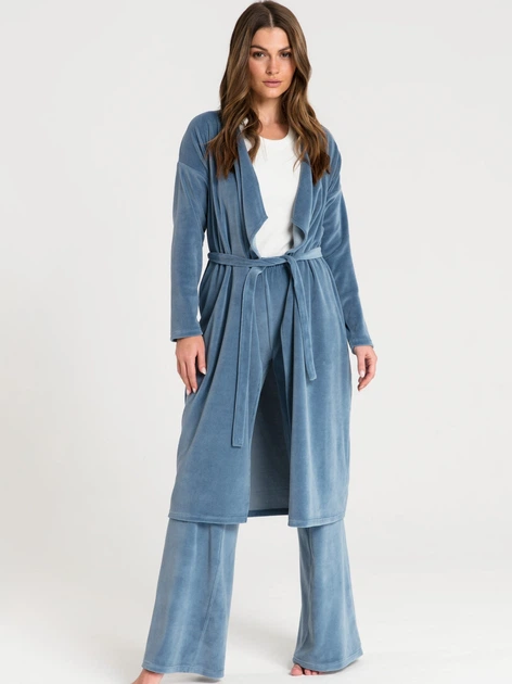 Szlafrok damski LaLupa LA087 1104272 2XL Niebieski (5903887649377) - obraz 3