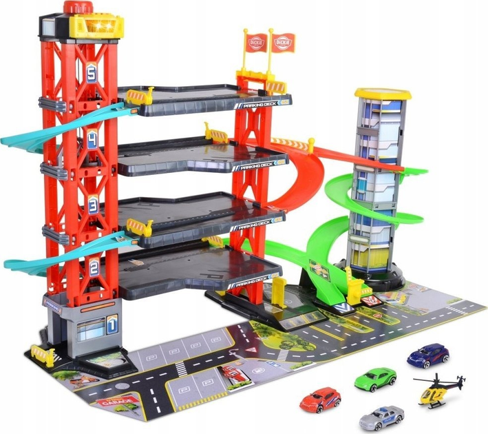 Zestaw zabawkowy Dickie Toys Parking wielopoziomowy + 5 autek (4006333085048) - obraz 2