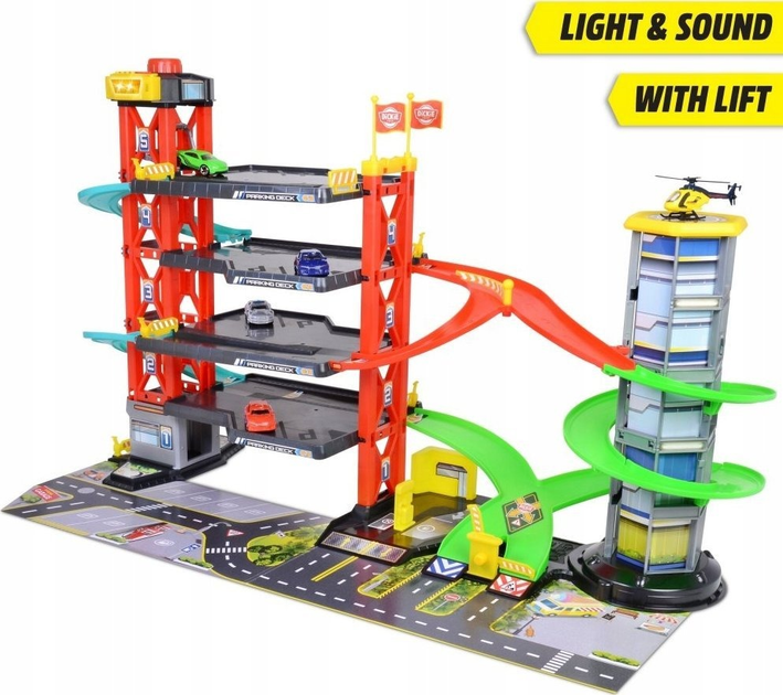 Zestaw zabawkowy Dickie Toys Parking wielopoziomowy + 5 autek (4006333085048) - obraz 3