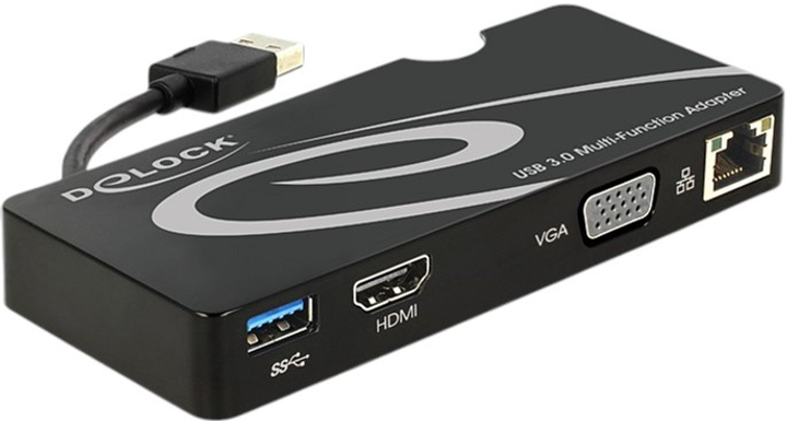 Adapter Delock USB 3.0 - HDMI / VGA + Gigabit LAN + USB 3.0 (4043619624614) - obraz 1