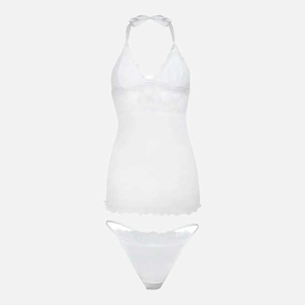 Komplet erotyczny damski (koszula nocna + majtki bikini) DKaren Arizona S Biały (5903251461024) - obraz 5