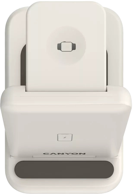 Бездротова зарядна станція Canyon WS-304 3-в-1 15W Cosmic Latte (CNS-WCS304CL) - зображення 5