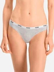 Zestaw damskich majtek typu stringi 3 szt Puma String 3p Pack 90759001 M Czarny/Szary/Biały (8718824804415) - obraz 5