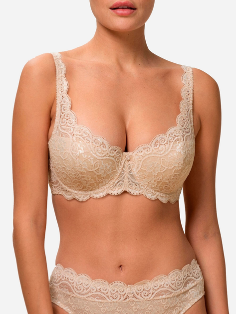 Biustonosz damski z fiszbinami z koronką Triumph 10166798 80C Beżowy (7613112815351) - obraz 5