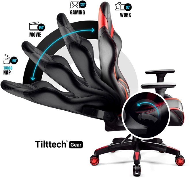 Ігрове крісло Diablo X-Horn 2.0 Kido Black-Red (5902560336894) - зображення 6