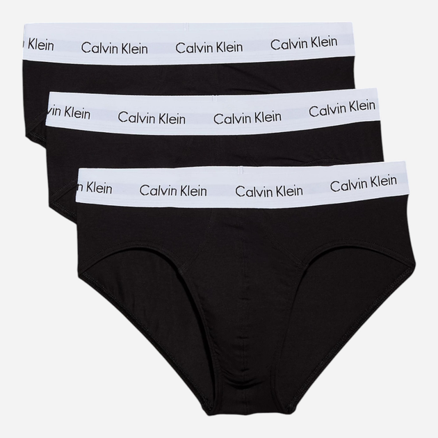 Zestaw majtek męskich typu slipy bawełnianych Calvin Klein Underwear 0000U2661G-001 S 3 szt Czarny (5051145283334) - obraz 1