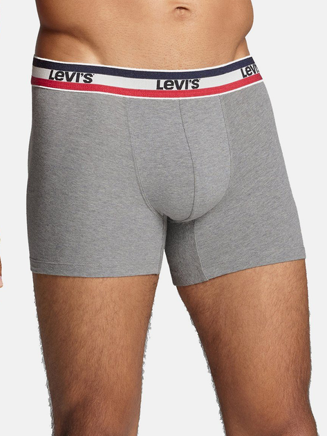 Zestaw majtek męskich typu bokserki 2 szt Levi's Logo Boxer Brief Organic Co 2P 7012239080030 S Czarny/Szary (8720245438179) - obraz 4
