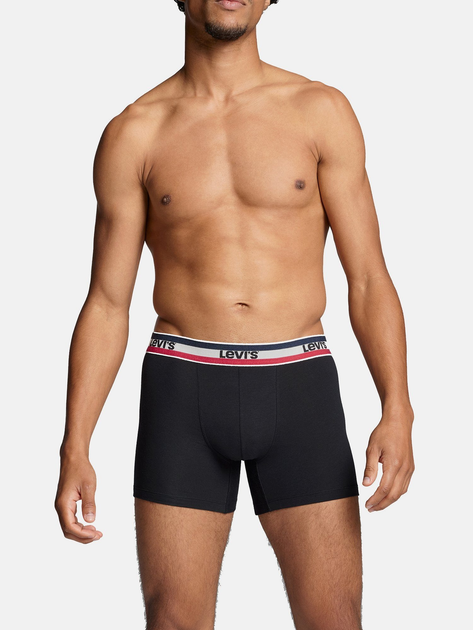 Zestaw majtek męskich typu bokserki 2 szt Levi's Logo Boxer Brief Organic Co 2P 7012239080030 S Czarny/Szary (8720245438179) - obraz 5