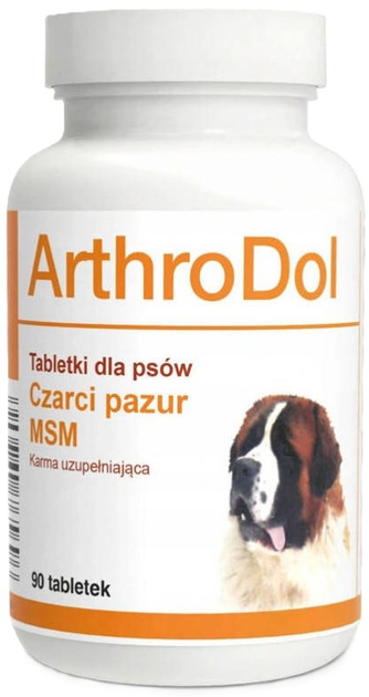 Tabletki dla psów Dolfos ArthroDol Czarci pazur MSM wsparcie stawów 90 tabletek (5902232645699) - obraz 1