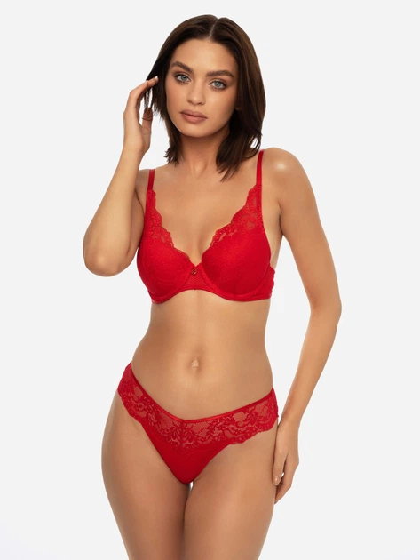 Biustonosz damski Push-up z koronką Esotiq 41181-33X 70E Czerwony (5903972151396) - obraz 5