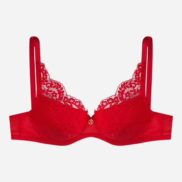 Biustonosz damski Push-up z koronką Esotiq 41181-33X 70E Czerwony (5903972151396) - obraz 6