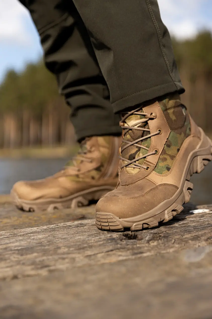 Берці зимові Crazy кожа койот, вставки cordura USA мультикам висота 17 см, 43-28.5см - зображення 2