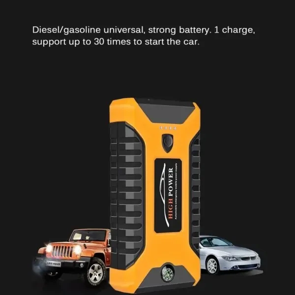 Пускозарядное автомобильное устройство Jumpstarter 27JX 12В/2А с аккумулятором на 99800mAh и фонарём ANS К - изображение 7