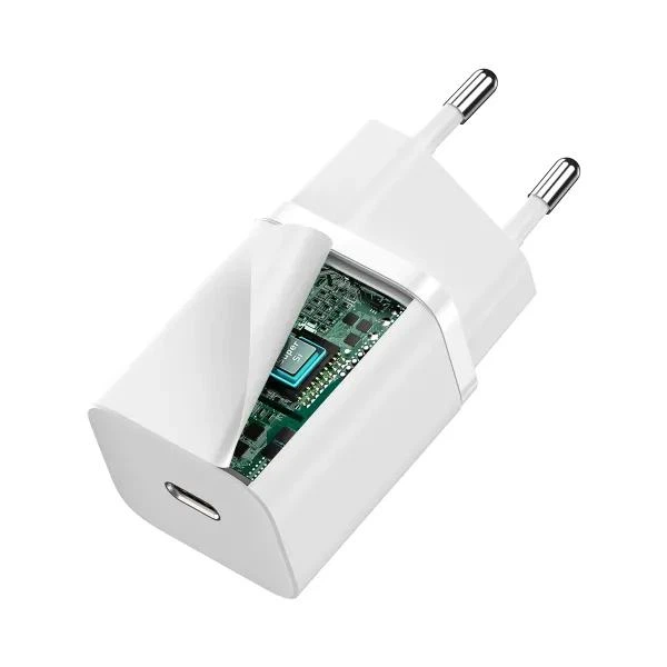Мережевий зарядний пристрій Baseus 30W Super Si Quick Charger 1C PD3.0 30W Type-C 3A Білий - зображення 4