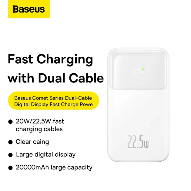 УМБ Baseus Comet Series 20000 мАг 22.5 Вт White (PPMD020102) - зображення 9