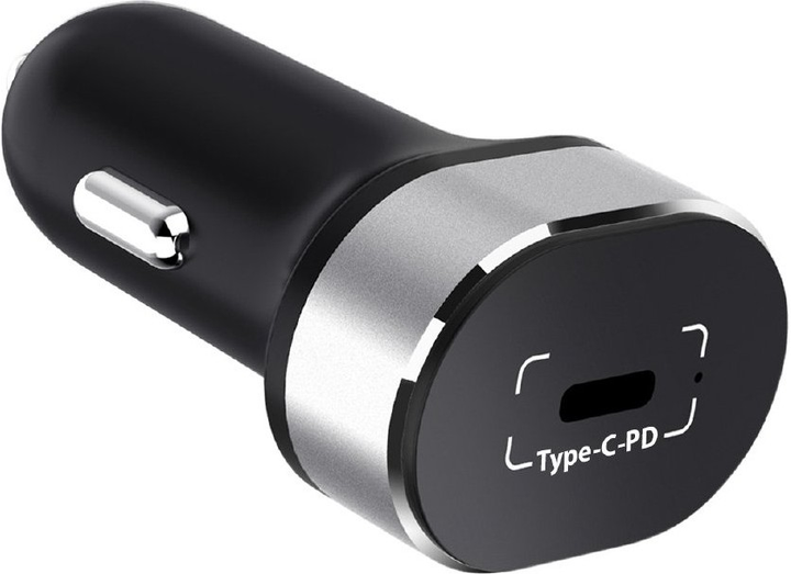 Автомобільний зарядний пристрій Winner Group 1 x USB-C 20 Вт + кабель USB-C Black (8591194093142) - зображення 1