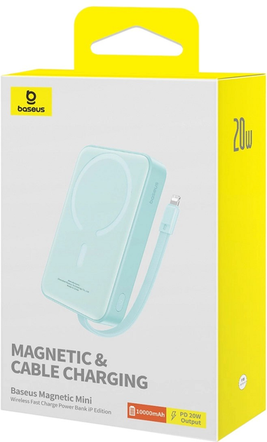 УМБ Baseus Magnetic Mini MagSafe Lightning 10000 мАг 20 Вт Blue (P10022109333) - зображення 12