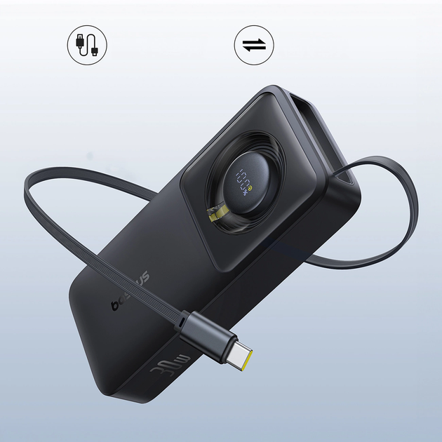 Powerbank Baseus Free2Pull USB-C 10000 mAh 30 W Black (P10073701123) - obraz 4