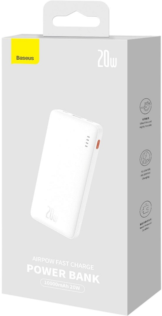 Powerbank Baseus Airpow 10000 mAh 20 W White (PPQD090002) - obraz 12