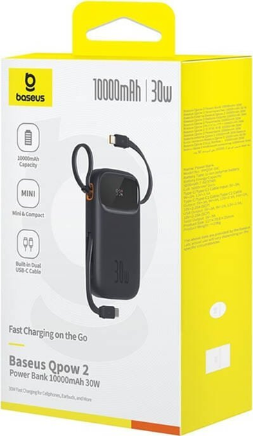 Powerbank Baseus Qpow 2 USB-C 10000 mAh 30 W Black (P10055008113) - obraz 13