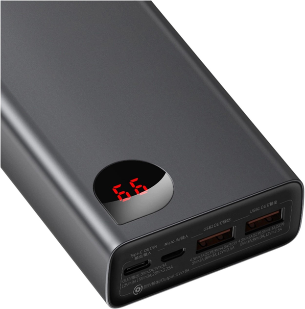Powerbank Baseus Adaman Metal 20000 mAh 65 W Black (PPADM65-S) - obraz 6
