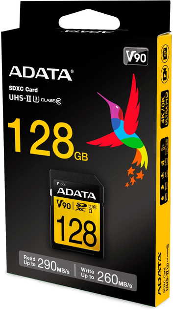 Karta pamięci ADATA Premier One SDXC 128GB Class 10 UHS-II U3 V90 (ASDX128GUII3CL10-C) - obraz 2