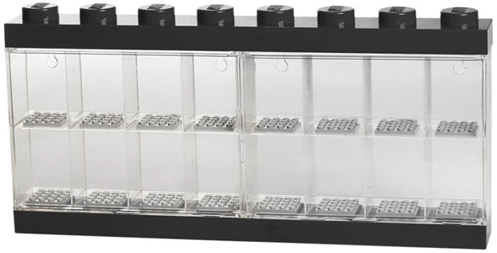 Przezroczysty stojak LEGO na 16 minifigurek z czarnymi elementami (40660003) - obraz 3