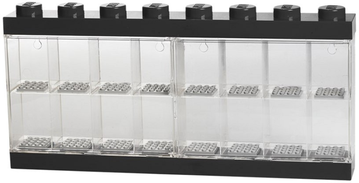 Przezroczysty stojak LEGO na 16 minifigurek z czarnymi elementami (40660003) - obraz 3