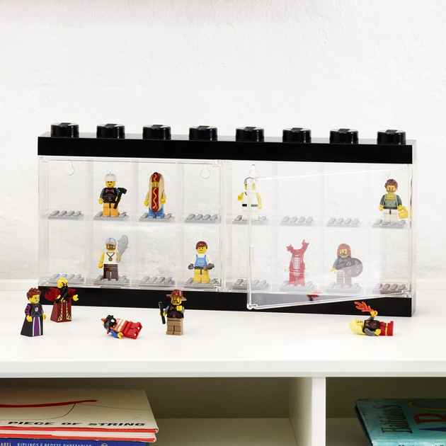 Przezroczysty stojak LEGO na 16 minifigurek z czarnymi elementami (40660003) - obraz 4