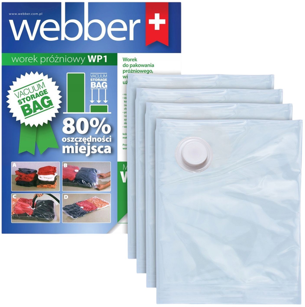 Worki próżniowe na ubrania Webber 4 szt (02WP70X130KPL4) - obraz 1