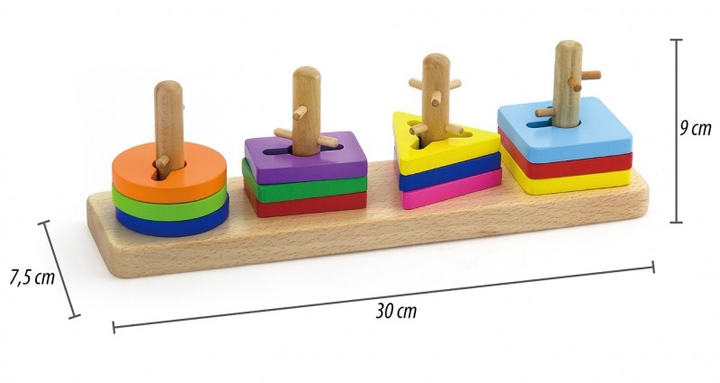 Пазли дерев'яні Viga Maze Геометричні фігури Montessori 50968 12 елементів (6934510509682) - зображення 3