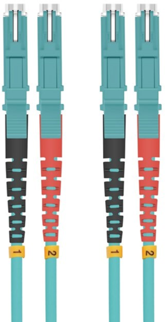 Patchcord światłowodowy Helos złącze dupleksowe E2000 (LSH) do E2000 (LSH) Wielokolorowy 3 m (4005938546831) - obraz 1