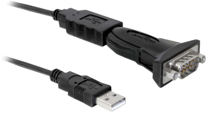 Адаптер Delock Type-A - USB 2.0 Type-A/RS-232 0.8 m Black (4043619662821) - зображення 1