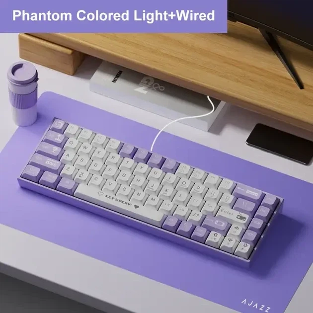 Механическая клавиатура AJAZZ AK680 HOT SWAP Purple | RGB Backlight | Compact 65% | USB-C | Gaming & Typing - изображение 6