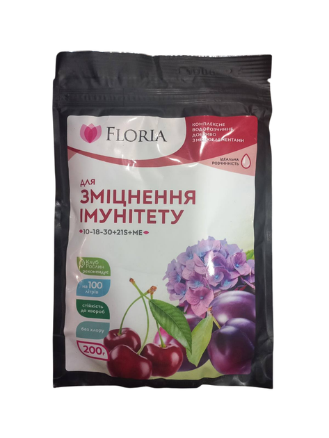 Комплексное удобрение с микроэлементами 200г 10+18+30+21S+ME Укрепление иммунитета растений Floria Sol - Фото 1 Комплексное удобрение с микроэлементами 200г 10+18+30+21S+ME Укрепление иммунитета растений Floria Sol - изображение 1